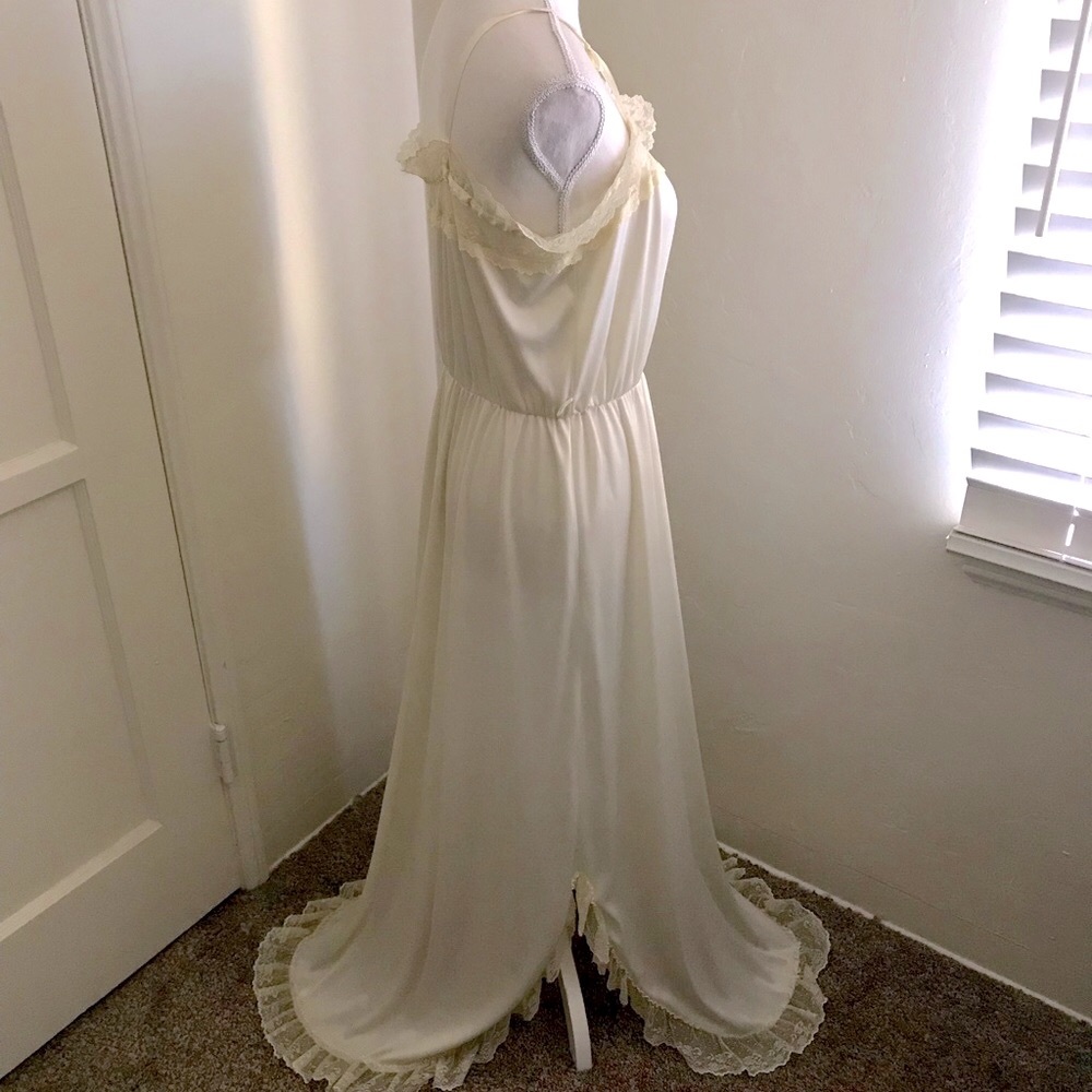 Vintage Ivory Colored Lace and Satin Nightgown